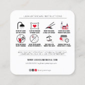 Lash Extensions nazorginstructies Vierkante Visitekaartje (Achterkant)