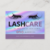 Lash Extensions nazorginstructies Visitekaartje (Voorkant)