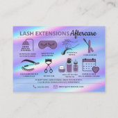 Lash Extensions nazorginstructies Visitekaartje (Achterkant)