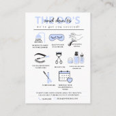 Lash Extensions nazorginstructies Visitekaartje (Achterkant)