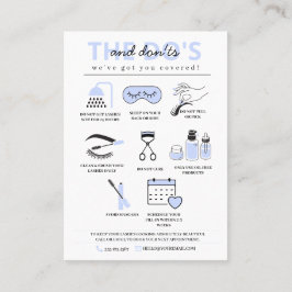 Lash Extensions nazorginstructies Visitekaartje