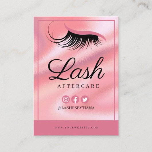 Lash Extensions nazorginstructies Visitekaartje (Voorkant)