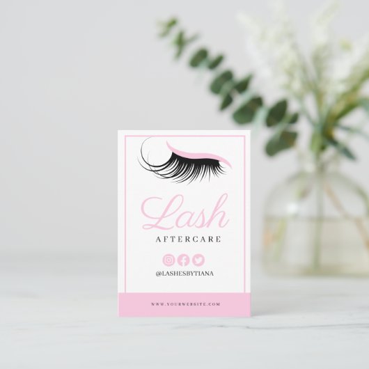Lash Extensions nazorginstructies Visitekaartje (Staand voorkant)