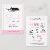 Lash Extensions nazorginstructies Visitekaartje (Voorkant / Achterkant)