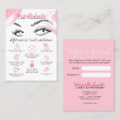 Lash extensions Pink Aftercare Verwijs een vriend Visitekaartje (Voorkant / Achterkant)
