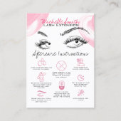 Lash extensions Pink Aftercare Verwijs een vriend Visitekaartje (Voorkant)
