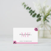 Lash Extensions QR Code Monogram Eyelash Tech Visitekaartje (Staand voorkant)