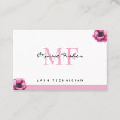 Lash Extensions QR Code Monogram Eyelash Tech Visitekaartje (Voorkant)