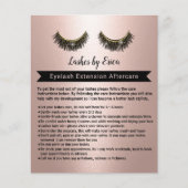 Lash Extensions Roos Gold Aftercare Instruction Flyer (Voorkant)
