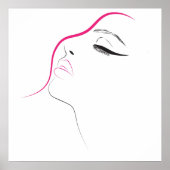 Lash Extensions roze zwart met lange zweetjes Poster (Voorkant)