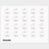 Lash Extensions roze zwart met lange zweetjes Ronde Sticker (Vel)