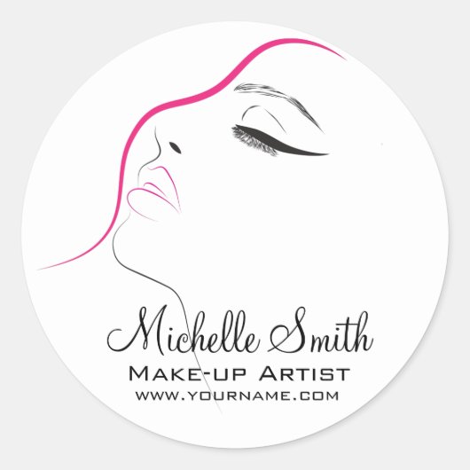 Lash Extensions roze zwart met lange zweetjes Ronde Sticker (Voorkant)