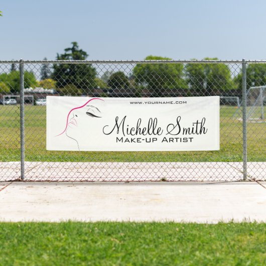 Lash Extensions roze zwart met lange zweetjes Spandoek (Insitu)