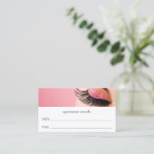Lash Extensions Salon Appointment Card Afsprakenkaartje (Staand voorkant)