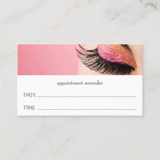 Lash Extensions Salon Appointment Card Afsprakenkaartje (Voorkant)