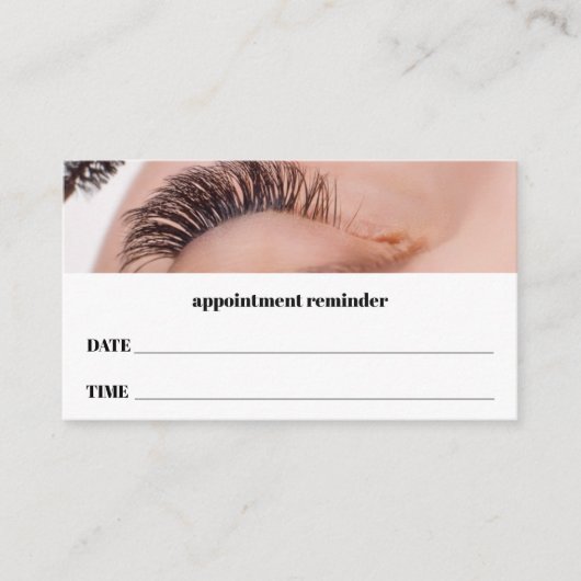 Lash Extensions Salon Appointment Card Afsprakenkaartje (Voorkant)