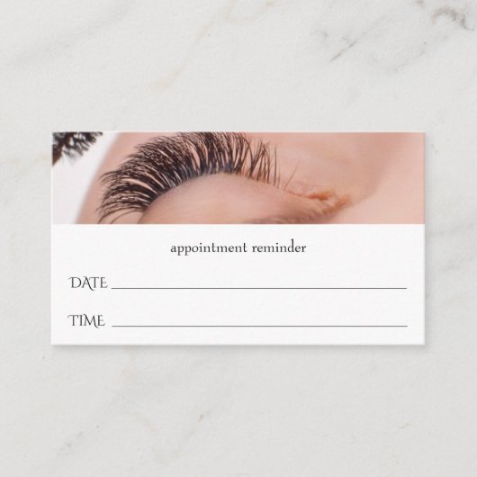 Lash Extensions Salon Appointment Card Afsprakenkaartje (Voorkant)