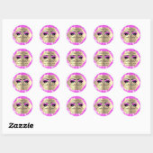 Lash Hartelijk dank dat u Lashes Gold Hot Pink aan Ronde Sticker (Vel)