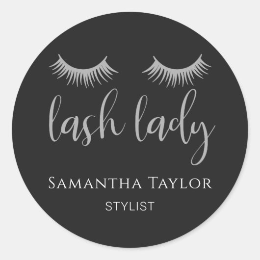 Lash Lady Lashes Stylist Ronde Sticker (Voorkant)