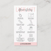Lash Lift Aftercare Instructies Blush Pink Salon Visitekaartje (Voorkant)