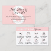 Lash Lift and Tint Aftercare Post Instruction Visitekaartje (Voorkant / Achterkant)