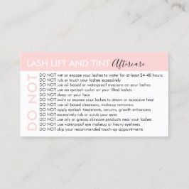 Lash Lift en Tint Vermijd Adviezen Nazorg Visitekaartje