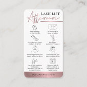 Lash Lift & Tint Aftercare Guide Bronze Roos Gold Visitekaartje (Voorkant)