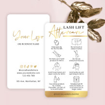 Lash Lift & Tint Aftercare Guide White & Gold