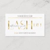 Lash Lift & Tint Nazorg Guide Glam Wit & Goud Visitekaartje (Voorkant)
