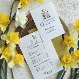 Lash lounge Eenvoudige witte prijslijst