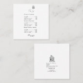 Lash lounge Eenvoudige witte prijslijst Vierkante Visitekaartje (Voorkant / Achterkant)