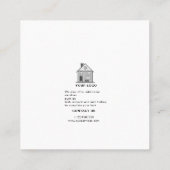 Lash lounge Eenvoudige witte prijslijst Vierkante Visitekaartje (Achterkant)