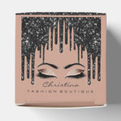 Lash Makeup Logo Glitter Black Drift Boutique Roos Bedankdoosjes (Bovenkant)
