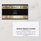 Lash Makeup Nail Stylist Custom Logo Gold Black Visitekaartje (Voorkant / Achterkant)