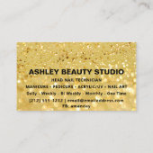 Lash Makeup Nail Stylist Custom Logo Gold Glitter Visitekaartje (Achterkant)
