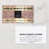 Lash Makeup Nail Stylist Custom Logo Gold Roos Visitekaartje (Voorkant / Achterkant)