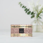 Lash Makeup Nail Stylist Custom Logo Gold Roos Visitekaartje (Staand voorkant)