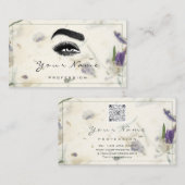Lash Makeup SPA Beauty Floral QR LOGO Mint Green Visitekaartje (Voorkant / Achterkant)