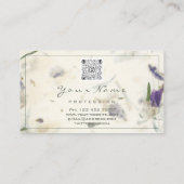 Lash Makeup SPA Beauty Floral QR LOGO Mint Green Visitekaartje (Achterkant)