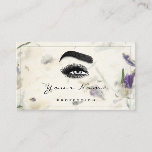 Lash Makeup SPA Beauty Floral QR LOGO Mint Green Visitekaartje (Voorkant)