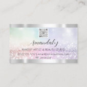 Lash Nails QRCode Logo Elegant Glitter Visitekaartje (Achterkant)