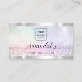 Lash Nails QRCode Logo Elegant Glitter Visitekaartje