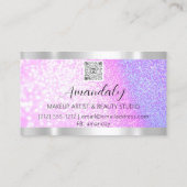 Lash Nails QRCode Logo Glitter Paars,PInk Visitekaartje (Achterkant)