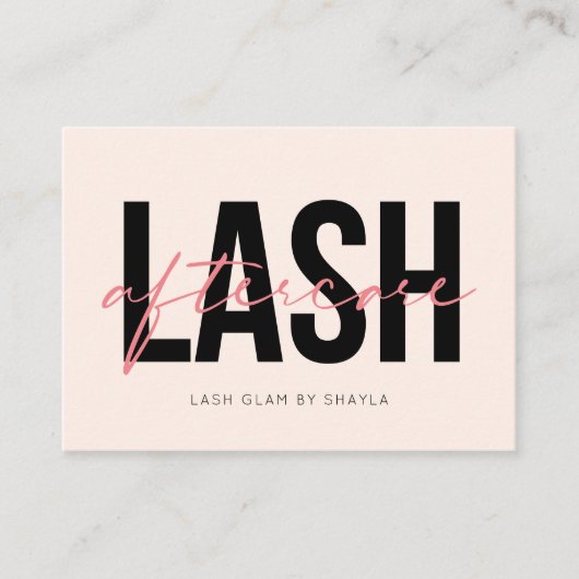 Lash Natercare Instructions - Eyelash Extensions  Visitekaartje (Voorkant)