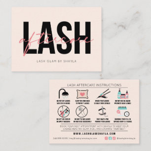 Lash Natercare Instructions - Eyelash Extensions  Visitekaartje