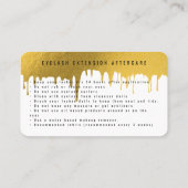 Lash Natercare Instructions Gold Drids Visitekaartje (Achterkant)