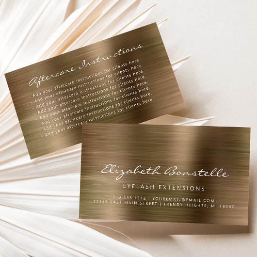 Lash Natercare Instructions Gold Metallic Visitekaartje