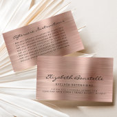 Lash Natercare Instructions Roos Gold Metallic Visitekaartje