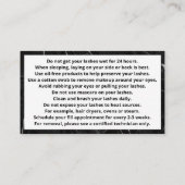 Lash Natercare Instructions Visitekaartje (Achterkant)