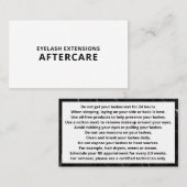 Lash Natercare Instructions Visitekaartje (Voorkant / Achterkant)